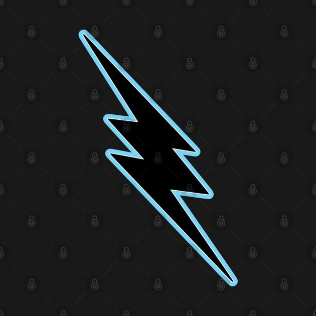 Black-Light Blue Lightning Bolt by SpaceAlienTees