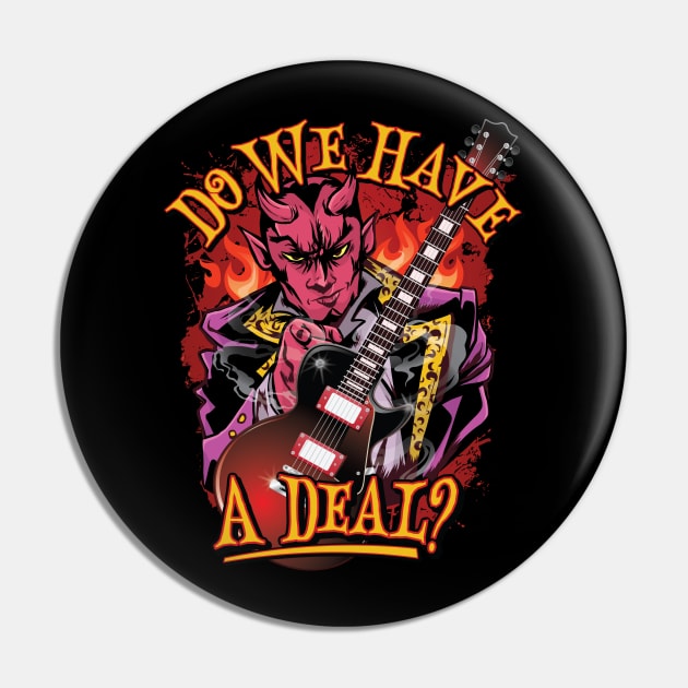 Guitar Deal at the Crossroads - Blues Guitar Fan Pin by Graphic Duster