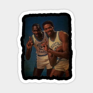 Sam Perkins and Michael Jordan in North Carolina Vintage Magnet