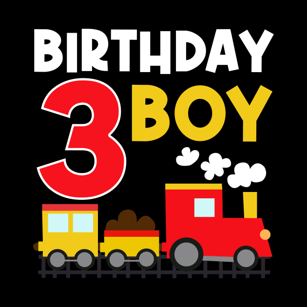 I'm 3 Birthday Boy 3rd Bday Train Car Fire Truck by OHC t-shirt