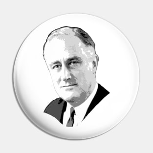 Franklin D. Roosevelt Grayscale Pop Art Pin