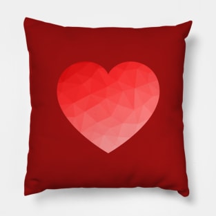 Red gradient geometric mesh pattern heart Valentines day love Pillow