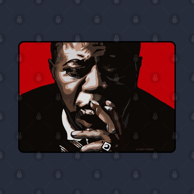 Pop Art of Louis Armstrong in red by FanboyMuseum