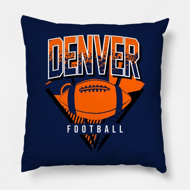 Denver Football Retro Gameday Pillow by funandgames