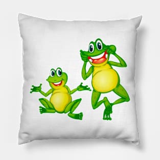2 Funny frog, graphic style Pillow