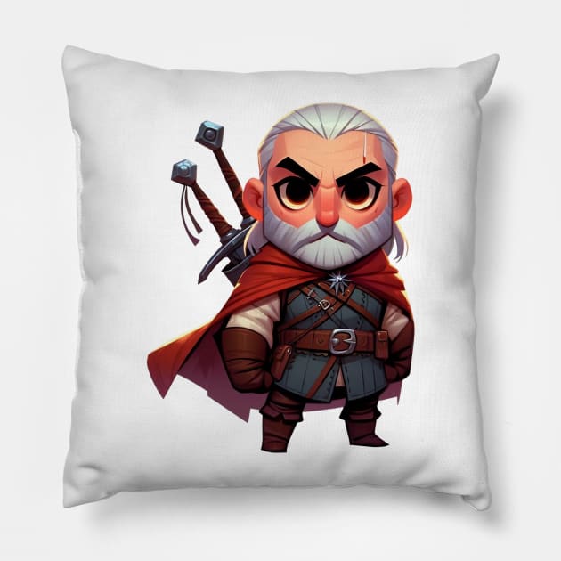 Cute Witcher Pillow by Dmytro