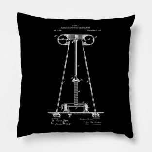 Nikola Tesla Electrical Energy Transmission Tower Patent Print 1914 Pillow