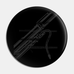 Black and White Bassoon Print Pin