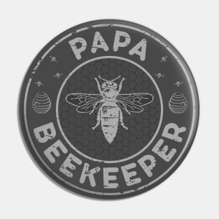 Papa Beekeeper, Bee Whisperer Distressed Retro Style Design Pin