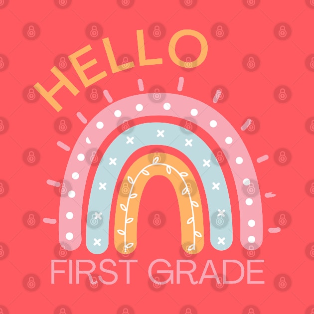 Hello First Grade Boho Rainbow Back to School by MalibuSun