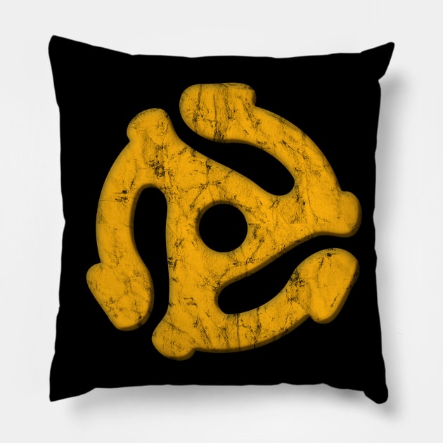 45 Record Adapter (Distressed) Pillow by Doc Multiverse Designs