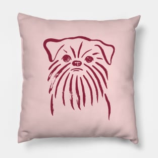 Brussels Griffon (Pink and Burgundy) Pillow