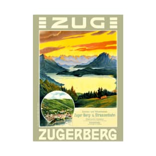 Zug Zugerberg Swiss Funicular Railway  - Vintage Swiss Mountain Travel Poster T-Shirt