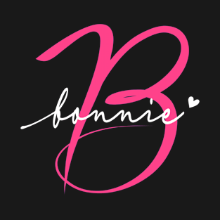 Bonnie Name Personalized Pink Calligraphy Monogram T-Shirt