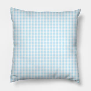 Pastel Blue and White Gingham Pattern Pillow