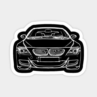 White E63 Car Sketch Art Magnet