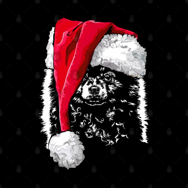 Funny Pomeranian Santa Christmas dog mom by wilsigns