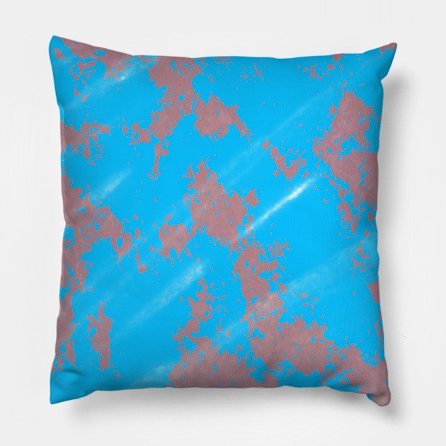 Blue red watercolor shapes art design Pillow by Artistic_st
