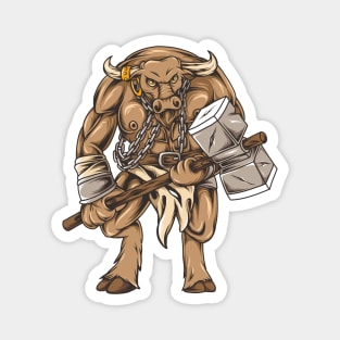 Minotaur carrying hammer Magnet