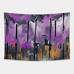 Purple Monsoon - Abstract Art Tapestry