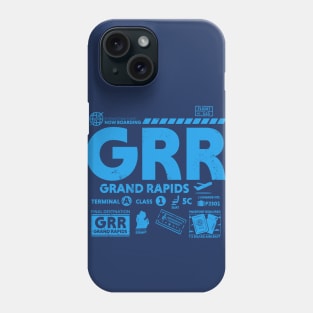 Vintage Grand Rapids GRR Airport Code Travel Day Retro Travel Tag Michigan Phone Case