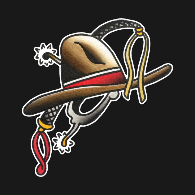 Cowboy Hat Tattoo Design by forevertruetattoo