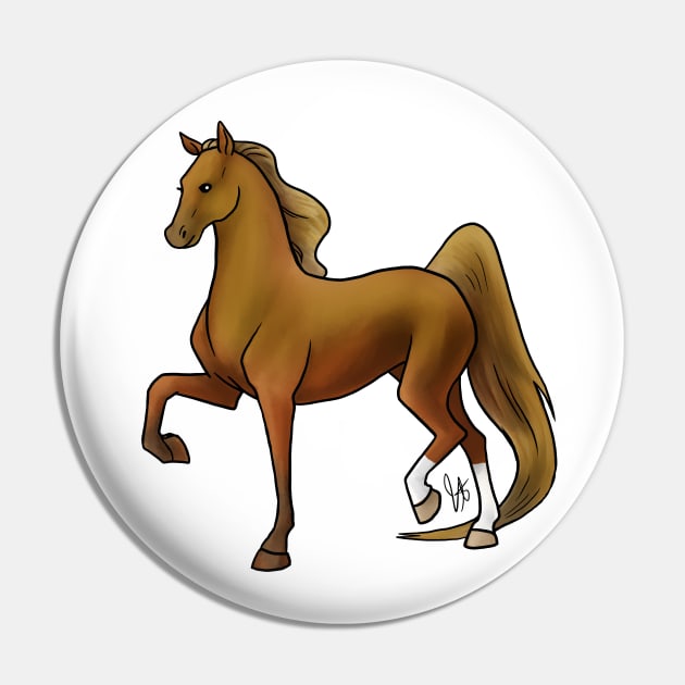 Horse - American Saddlebred - Chestnut Pin by Jen's Dogs Custom Gifts and Designs