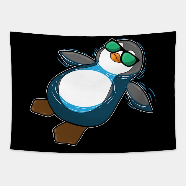 Penguin floating in Water Tapestry by Markus Schnabel