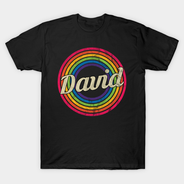 Discover David - Retro Rainbow Faded-Style - David - T-Shirt