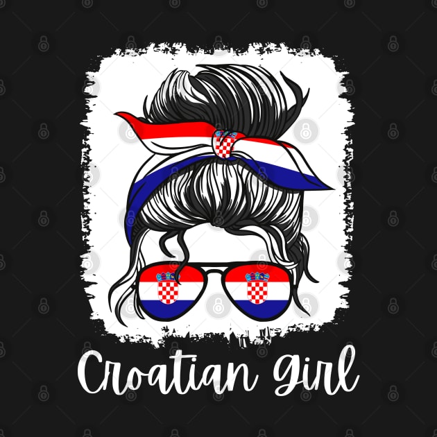 Hrvatska Croatia Flag Girls Croatian Girl Women by qwertydesigns