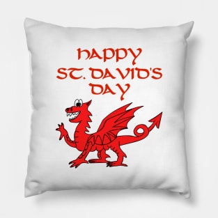 St David's Day 2022 Masked Welsh Dragon Wales Pillow