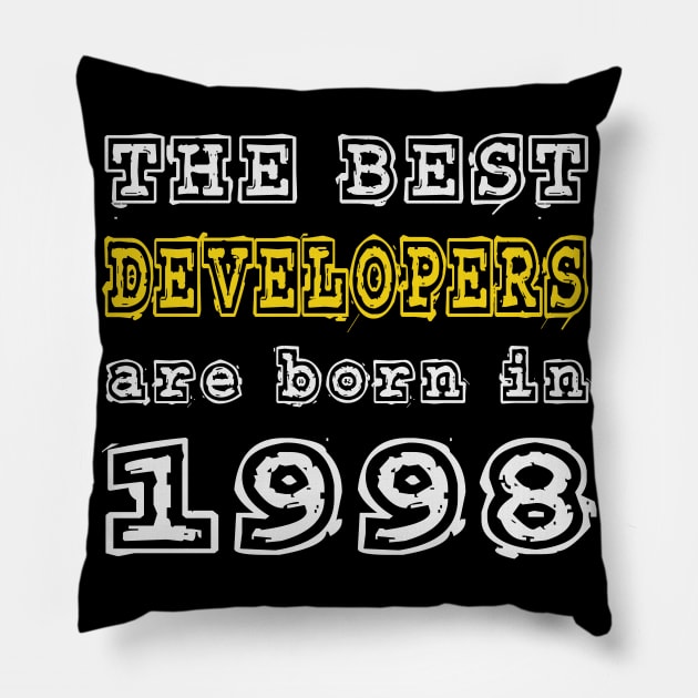 The Best Developers Are Born In 1998 Pillow by cualumpane