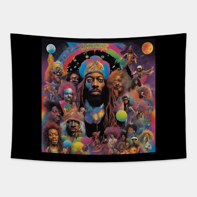 FUNKY Mushroom Psychedelic Art Tapestry by Klau