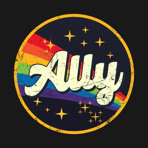 Ally // Rainbow In Space Vintage Grunge-Style by LMW Art