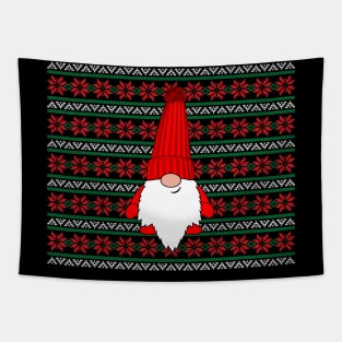 Krimbles Cheeky Festive Gonk Holiday Gnome Poinsettia Ugly Christmas Sweater Tapestry