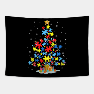 Autism Awareness Christmas Tree Xmas Gift Tapestry