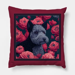 Рumi dog. Style vector (red version 2 pumi dog) Pillow