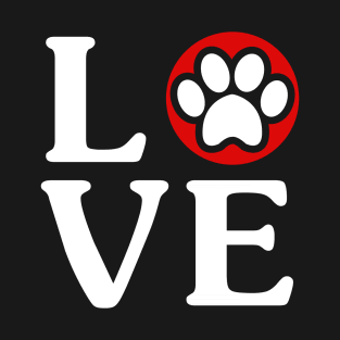 Love Dog Shirt Dog Paw For Dog Lover - Birthday Gift T-Shirt