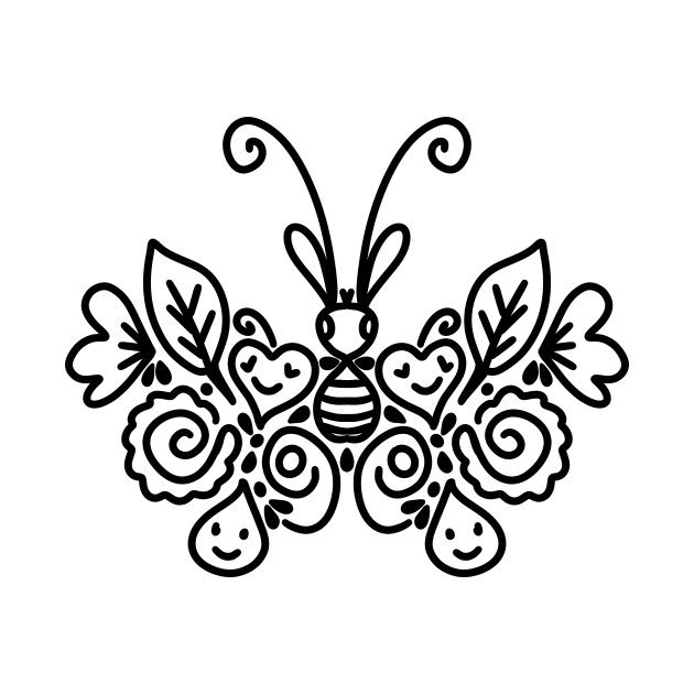 Butterfly fun doodle art by Introvert Home 