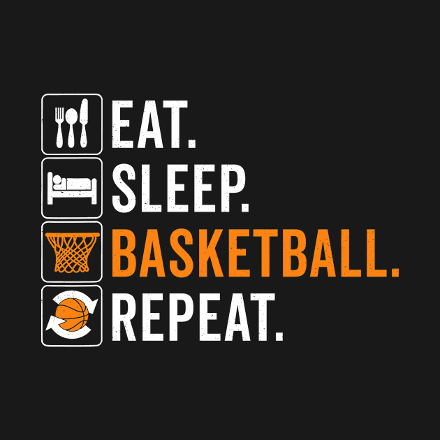 Eat sleep Basketball Repeat Funny Basketball by unaffectedmoor