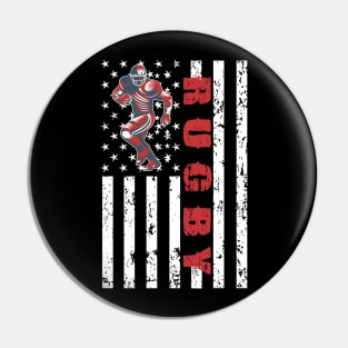 Rugby American Flag - US Sports Pin