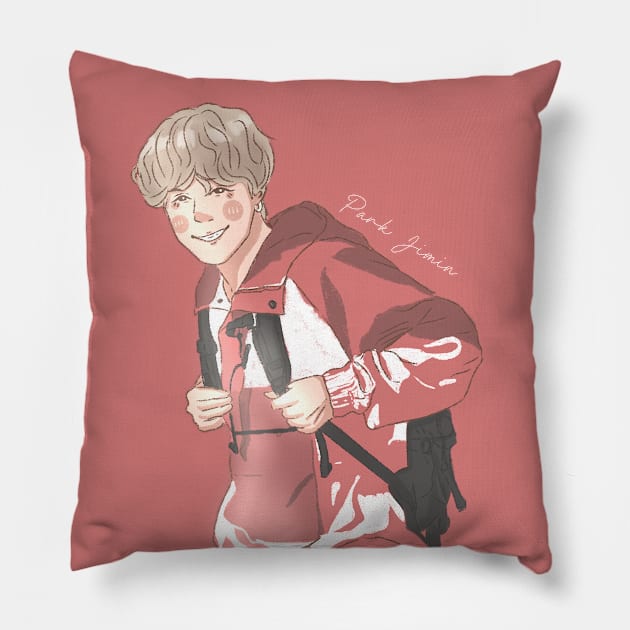 Park Jimin BTS Smiling Pillow by Design Apict