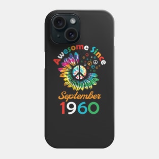 Funny Birthday Quote, Awesome Since September 1960, Retro Birthday Phone Case