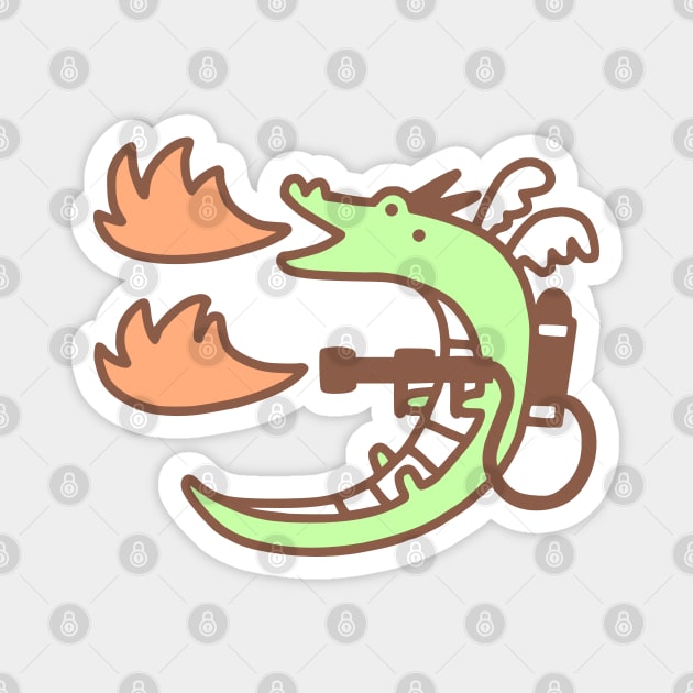 Dragon With A Flamethrower 2 Magnet by obinsun