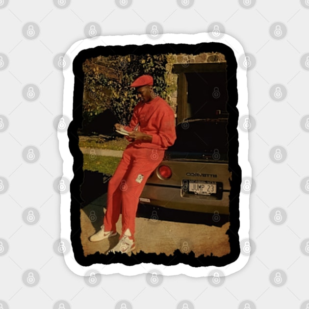 Michael Jordan with Car #2 Vintage Magnet by CAH BLUSUKAN