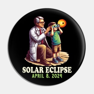 Total Solar Eclipse April 8 2024 Teacher Student Sun & Moon Solar Eclipse Glasses Pin