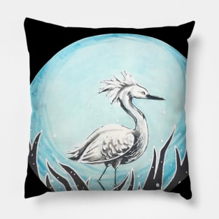 Snowy Egret Pillow