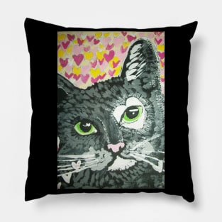 Cat face painting Pillow