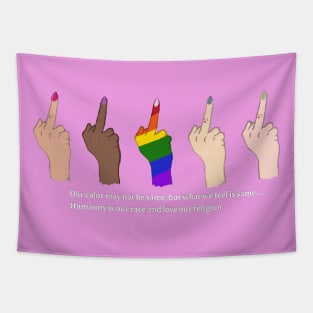 Middle Finger to Racism .... Tapestry