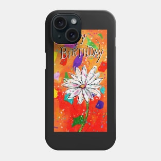 Whimsical, colorful Happy Birthday card Phone Case